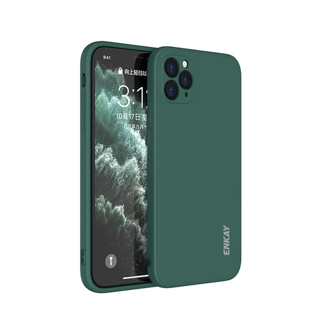 ENKAY HAT PRINCE ENK-PC066 Anti-Drop Silicone Precise Hole Phone Cover Case for iPhone 11 Pro Max 6.5 inch - Green - 1