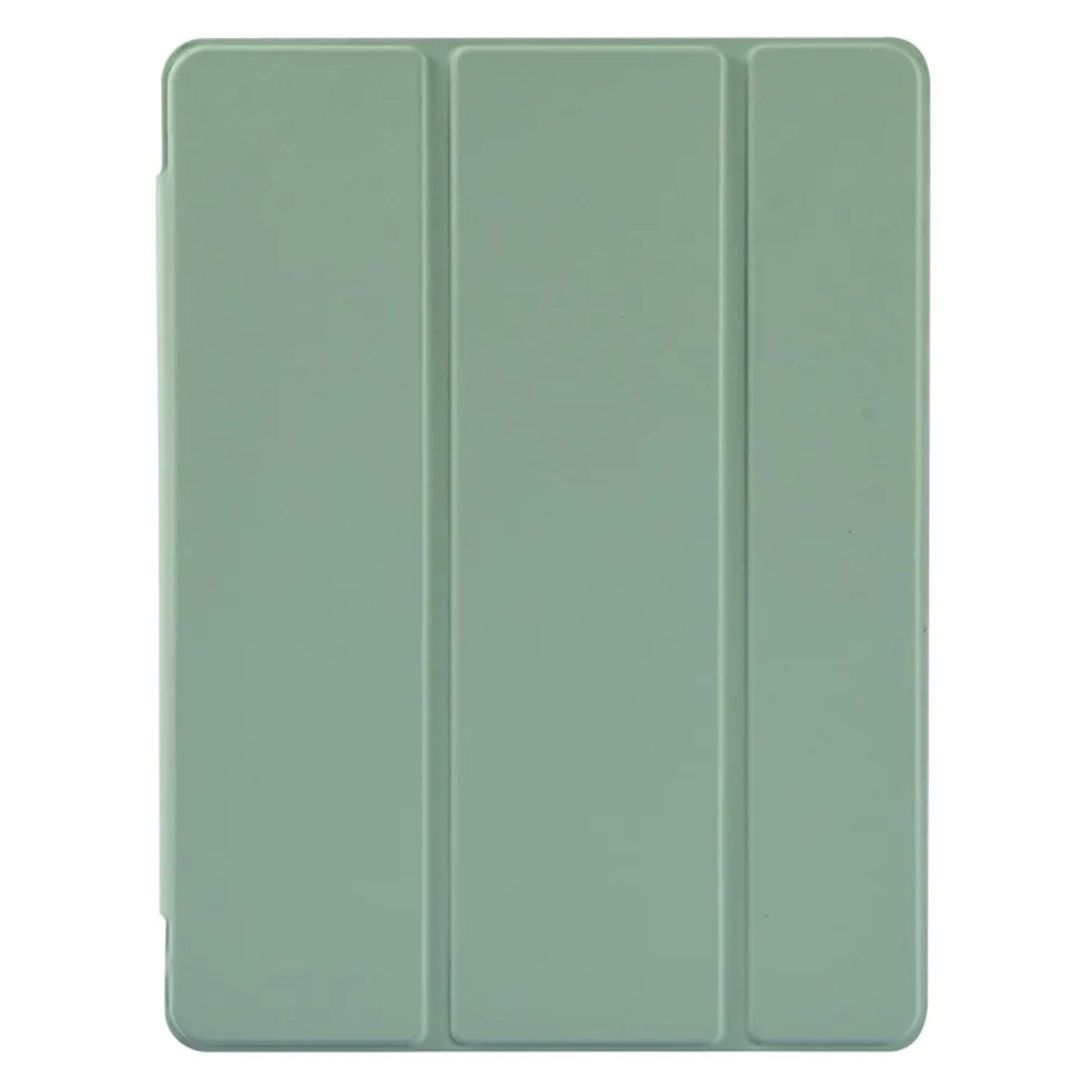 Auto-Sleep-and-Wake Function Leather Cover + Transparent TPU Inner Case with Pen Slot for iPad Pro 12.9 (2022) / (2021) / (2020) - Light Green - 2