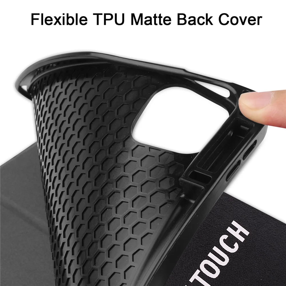 Pattern Printing Tri-Fold Stand PU Leather Tablet Cover Smart Case with Pen Slot for iPad Pro 12.9-inch (2021) - Grimace - 5
