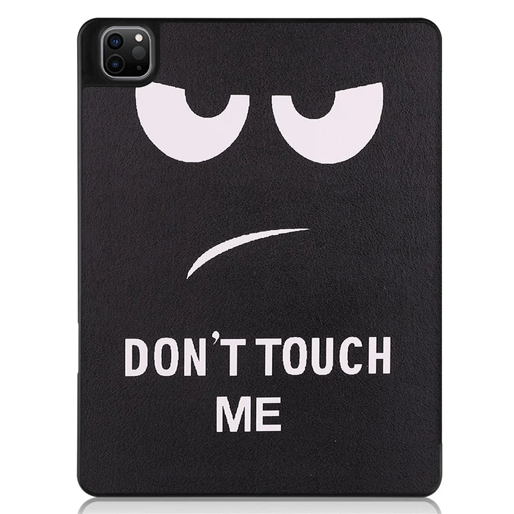 Pattern Printing Tri-Fold Stand PU Leather Tablet Cover Smart Case with Pen Slot for iPad Pro 12.9-inch (2021) - Grimace - 7
