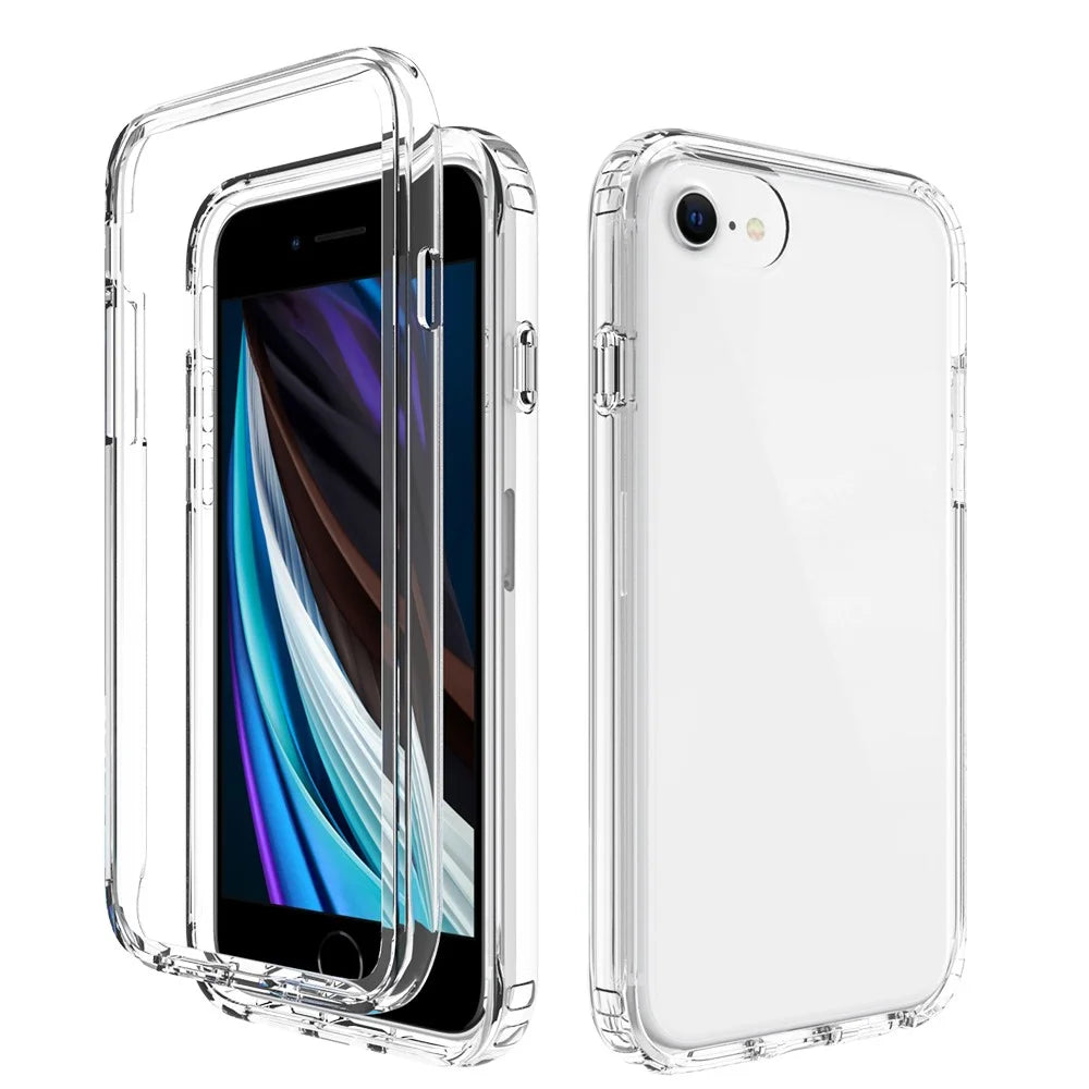 High Transmittance Hybrid Phone Case Cover for iPhone 6 4.7-inch / 7 4.7 inch/8 4.7 inch/SE (2020)/SE (2022) - Transparent - 1
