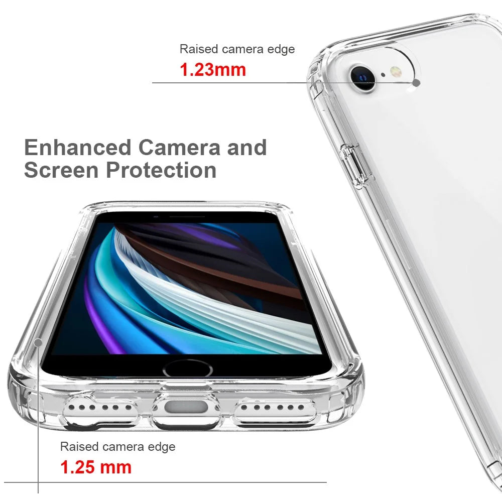 High Transmittance Hybrid Phone Case Cover for iPhone 6 4.7-inch / 7 4.7 inch/8 4.7 inch/SE (2020)/SE (2022) - Transparent - 3