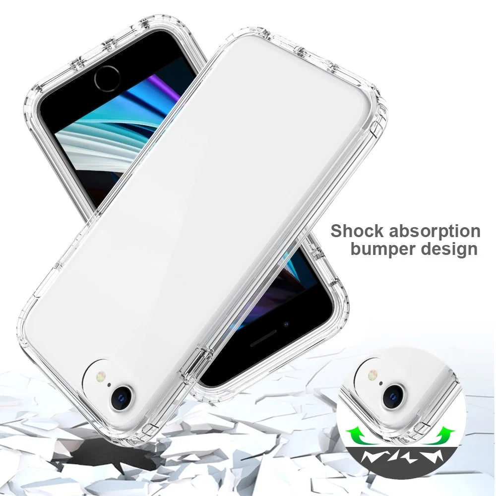 High Transmittance Hybrid Phone Case Cover for iPhone 6 4.7-inch / 7 4.7 inch/8 4.7 inch/SE (2020)/SE (2022) - Transparent - 4