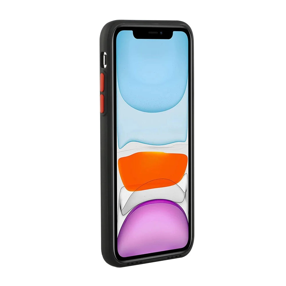 Well-Protected Soft TPU Phone Case Cover with Card Slot for iPhone 12/12 Pro - Black - 5