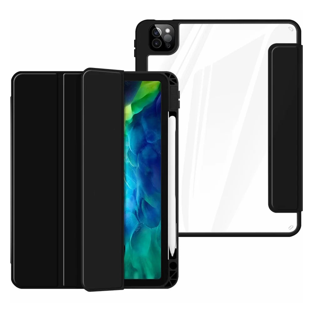 Auto-Absorbed Smart Auto Sleep / Wake Up Tablet Stand Case Cover with Pen Slot for iPad Pro 12.9 (2022 / 2021 / 2020 / 2018) - Black - 2