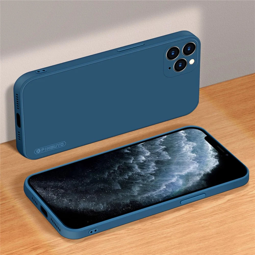 PINWUYO Soft Silicone Precise Cut-Out Cell Phone Case Cover Protector for iPhone 11 Pro Max - Blue - 3