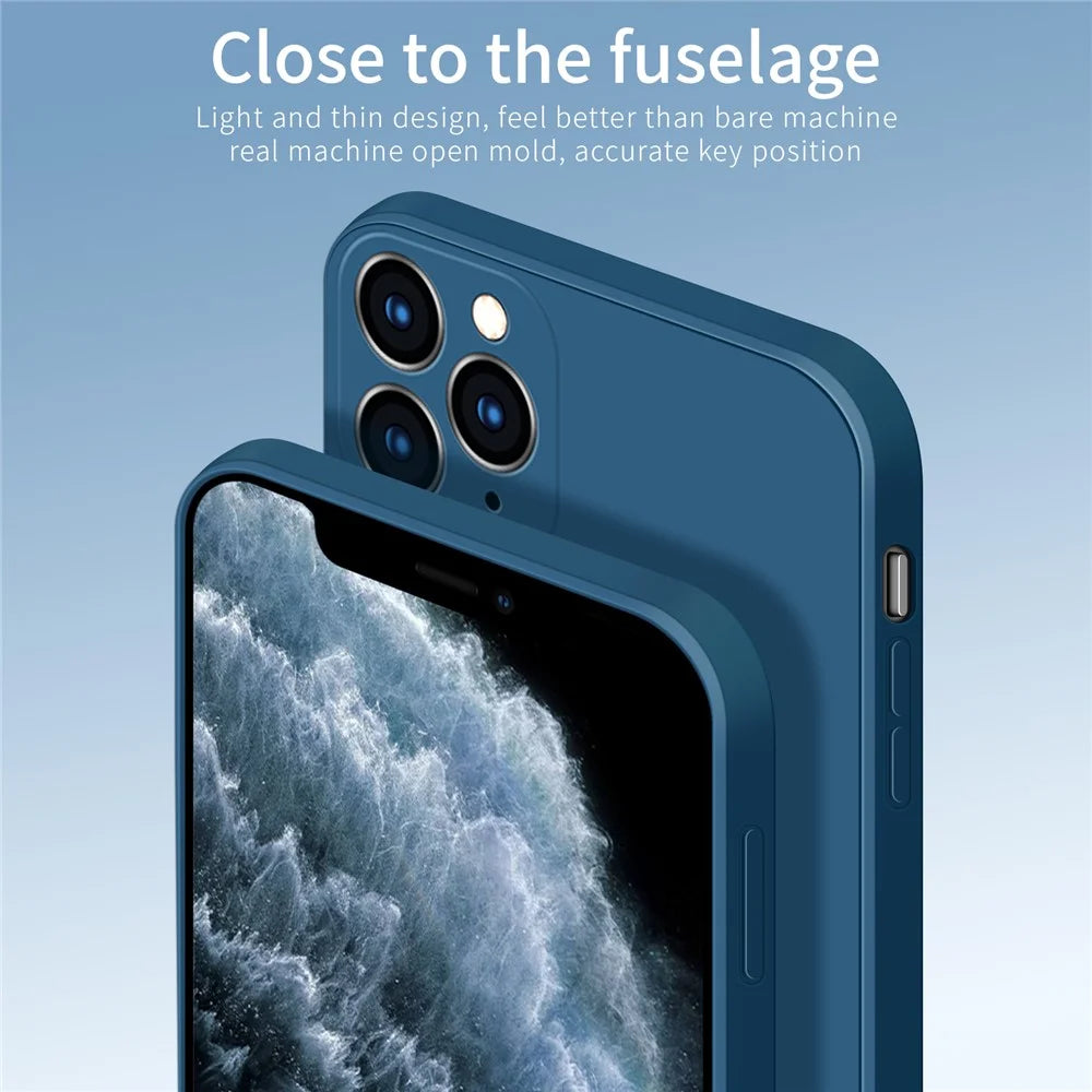 PINWUYO Flexible Silicone Mobile Phone Back Case Cover for iPhone 11 Pro - Blue - 6