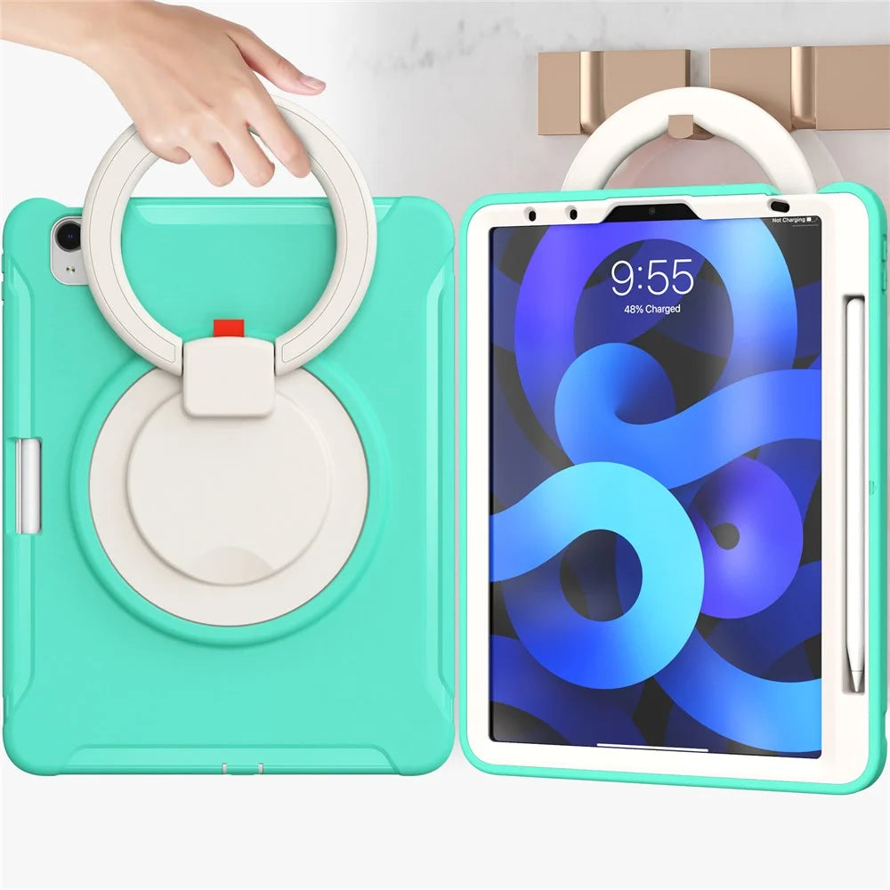 Rotary Kickstand Tablet Cover for iPad Air 11 (2026) / (2025) / (2024) / Air (2020) / (2022) / Pro 11 (2022) / (2021) / (2020) / (2018) - Aqua / White - 4