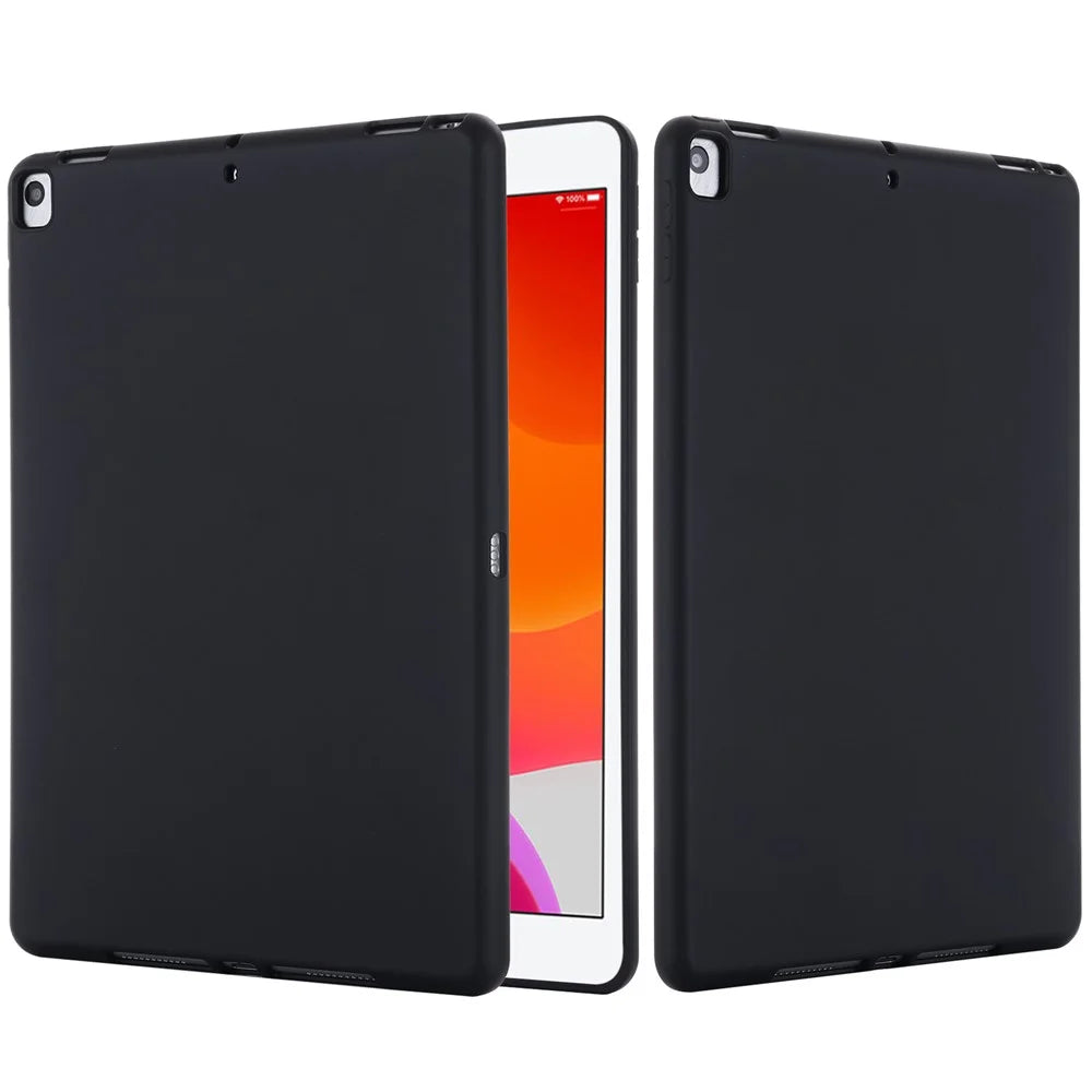 Liquid Silicone Gel Rubber Shockproof Slim Shell Full Body Protection Cover for iPad 10.2 (2020)/ (2021) / (2019) - Black - 3