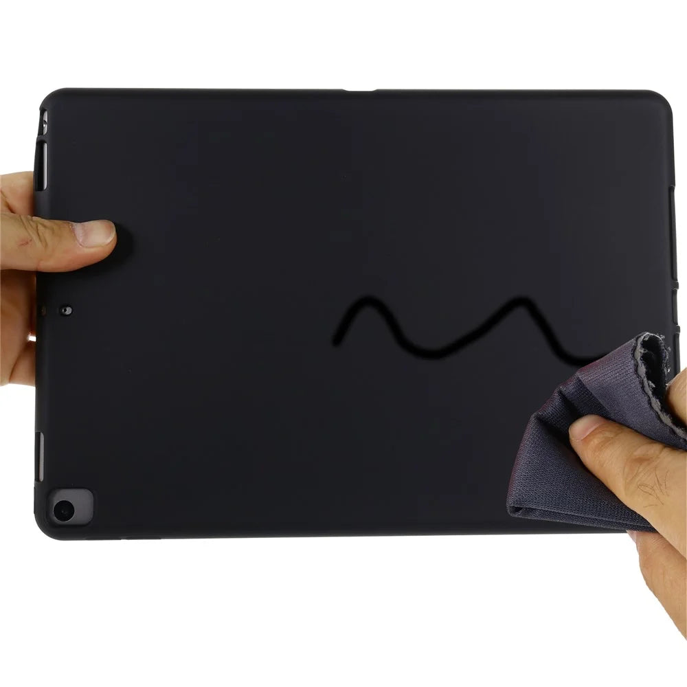Liquid Silicone Gel Rubber Shockproof Slim Shell Full Body Protection Cover for iPad 10.2 (2020)/ (2021) / (2019) - Black - 7
