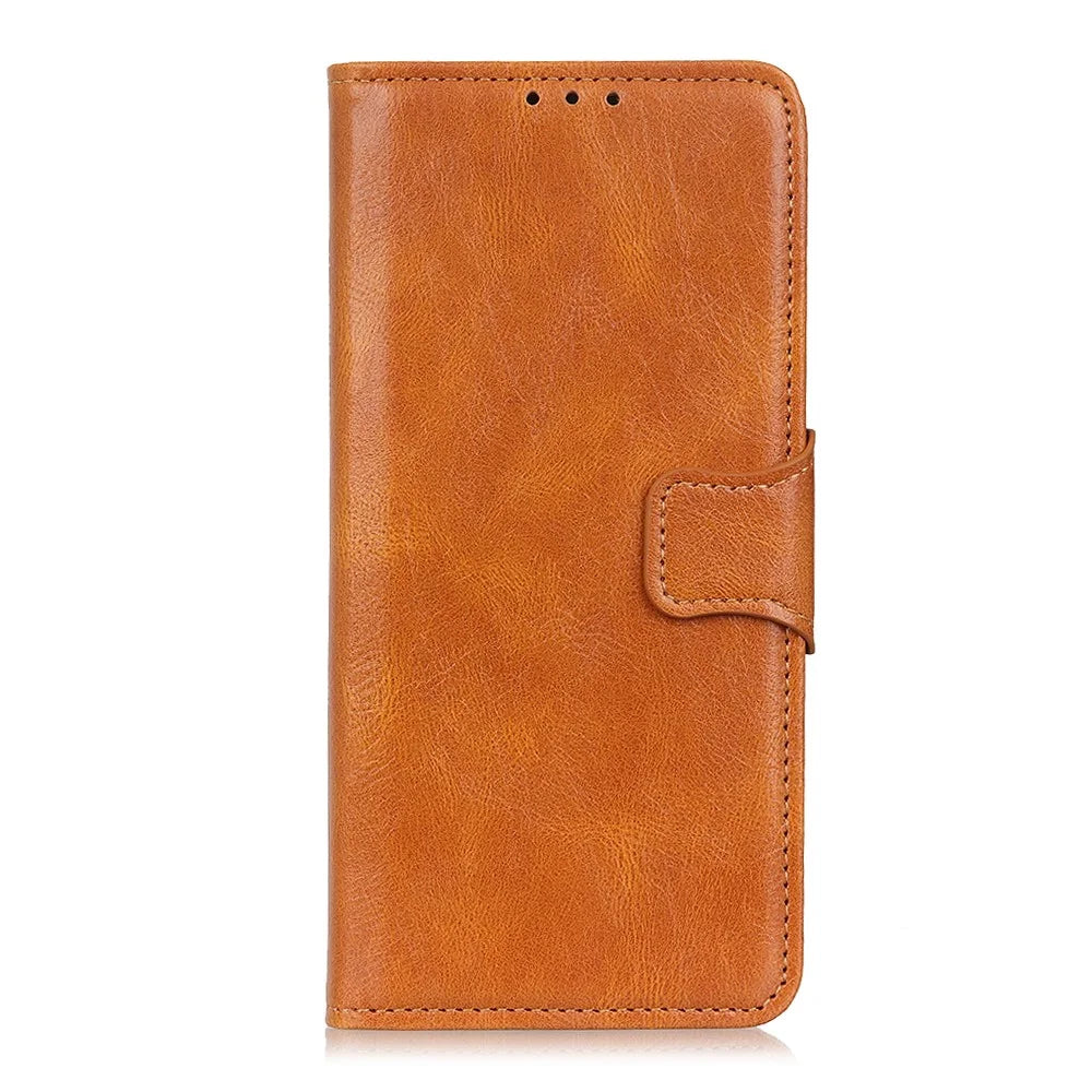 Crazy Horse PU Leather Wallet Protective Case Shell with Stand for iPhone 13 Pro 6.1-inch - Brown - 2
