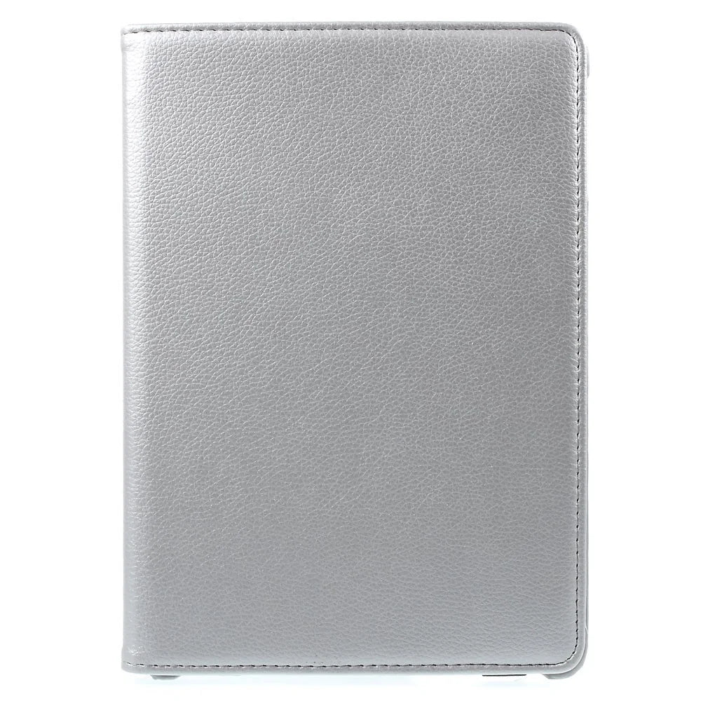 360 Degree Rotating Litchi Leather Smart Case for iPad Air - Silver - 2