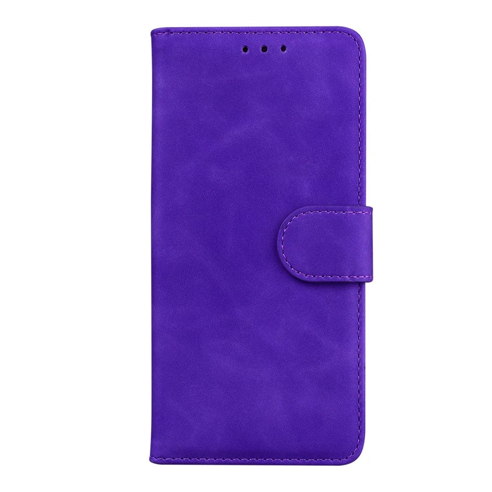 Pure Color Drop-resistant Leather Mobile Phone Cover Case for iPhone 13 6.1 inch - Purple - 2