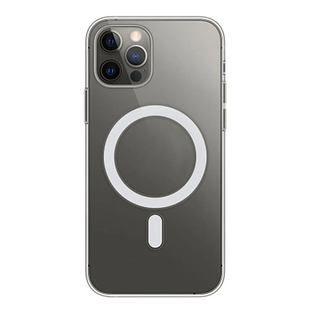 Transparent Magnetic Acrylic + TPU Combo Hybrid Cover for iPhone 13 Pro 6.1 inch - 1