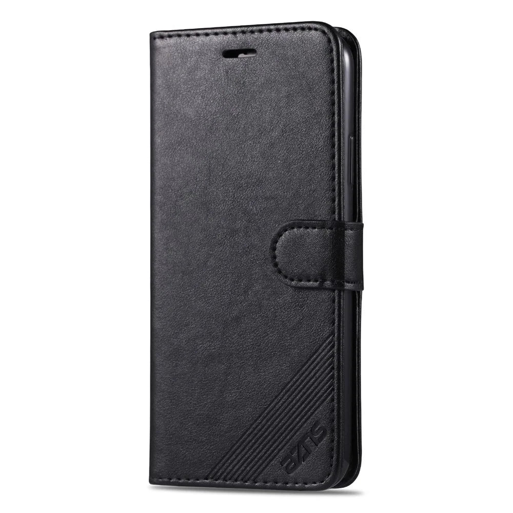 AZNS PU Leather Drop Resistant with Wallet Holder Design Mobile Phone Case for iPhone 13 Pro Max 6.7 inch - Black - 2