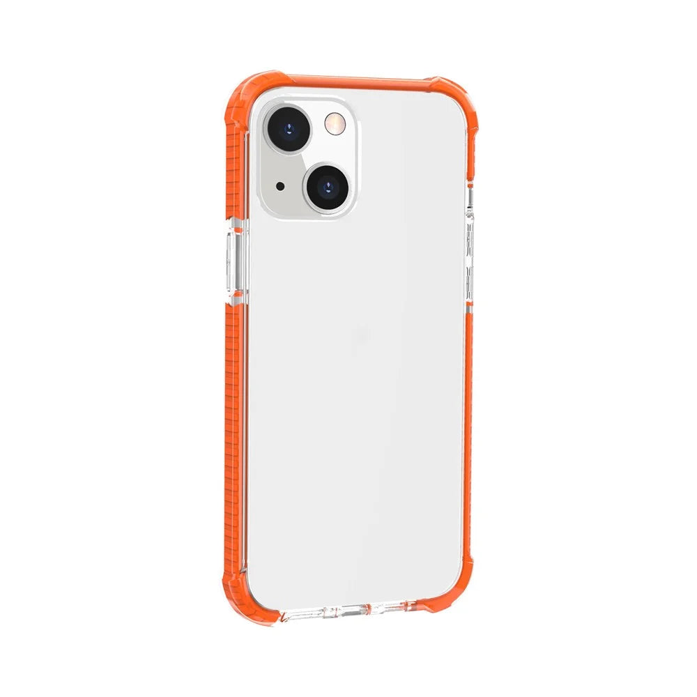 Acrylic Shockproof Protective Transparent Thickened Four Corners Phone Case Case for Apple iPhone 13 mini 5.4 inch - Orange - 2