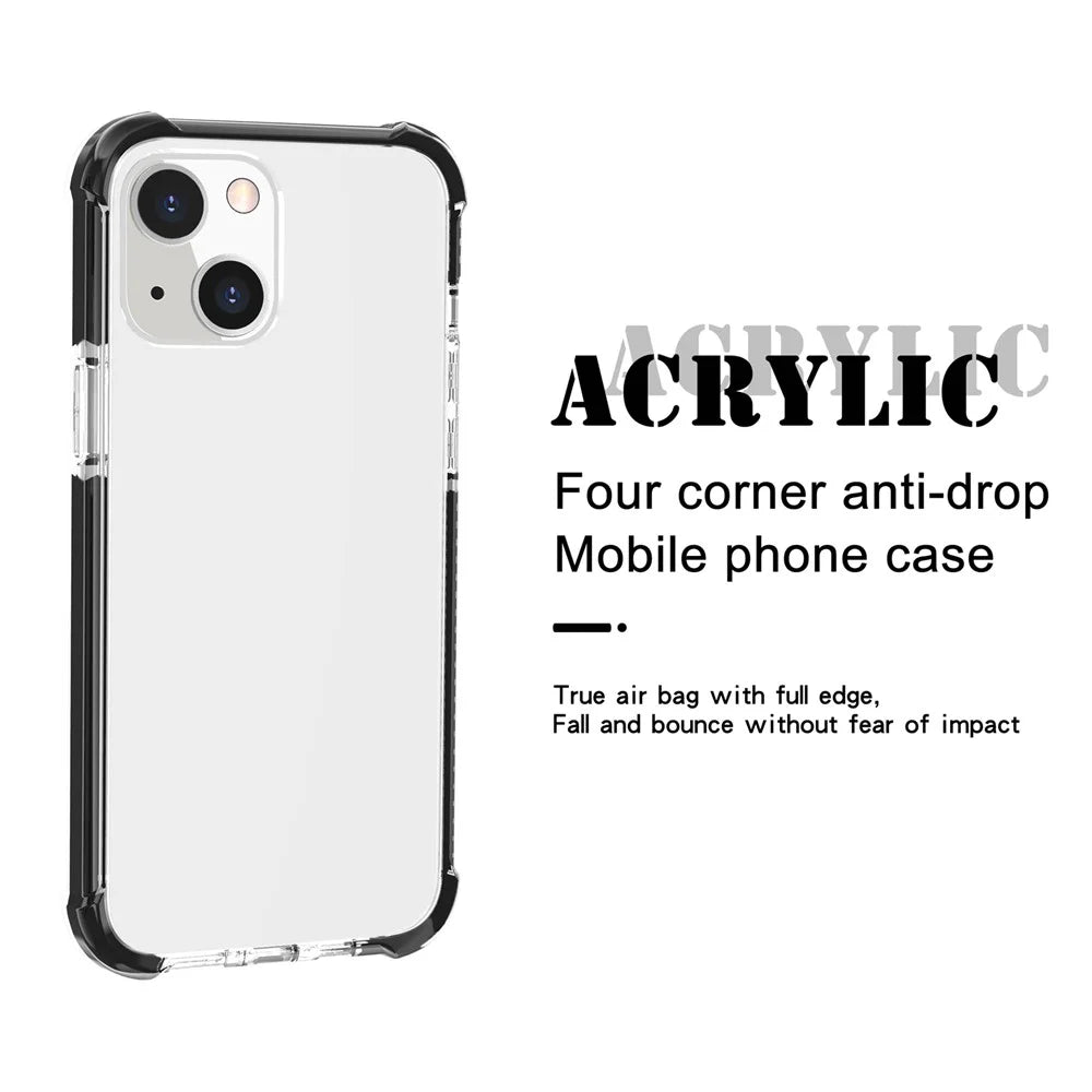 Acrylic Shockproof Protective Transparent Thickened Four Corners Phone Case Case for Apple iPhone 13 mini 5.4 inch - Orange - 4