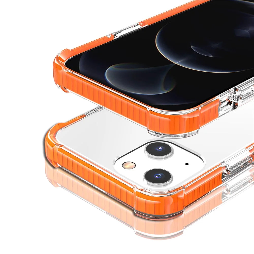 Acrylic Shockproof Protective Transparent Thickened Four Corners Phone Case Case for Apple iPhone 13 mini 5.4 inch - Orange - 7