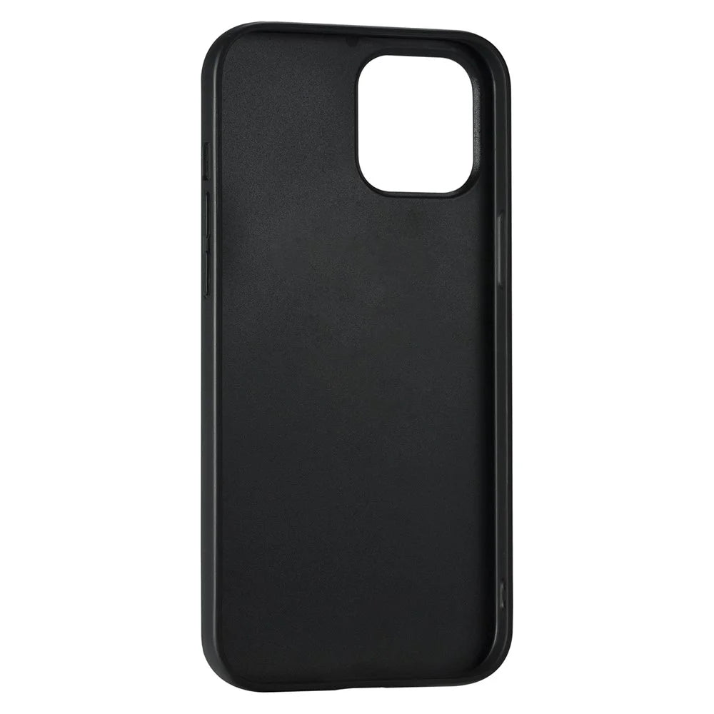 Premium PU Leather TPU Bumper PC Protection Case with Elastic Card Slot for iPhone 13 mini 5.4 inch - Dark Grey - 6