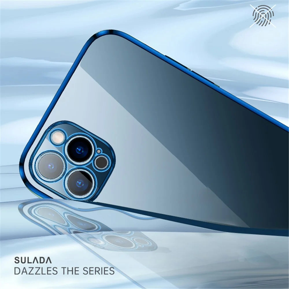 SULADA All-round Protective Electroplating Case Scratch-proof Back Cover Shell for iPhone 13 6.1 inch - Silver - 2