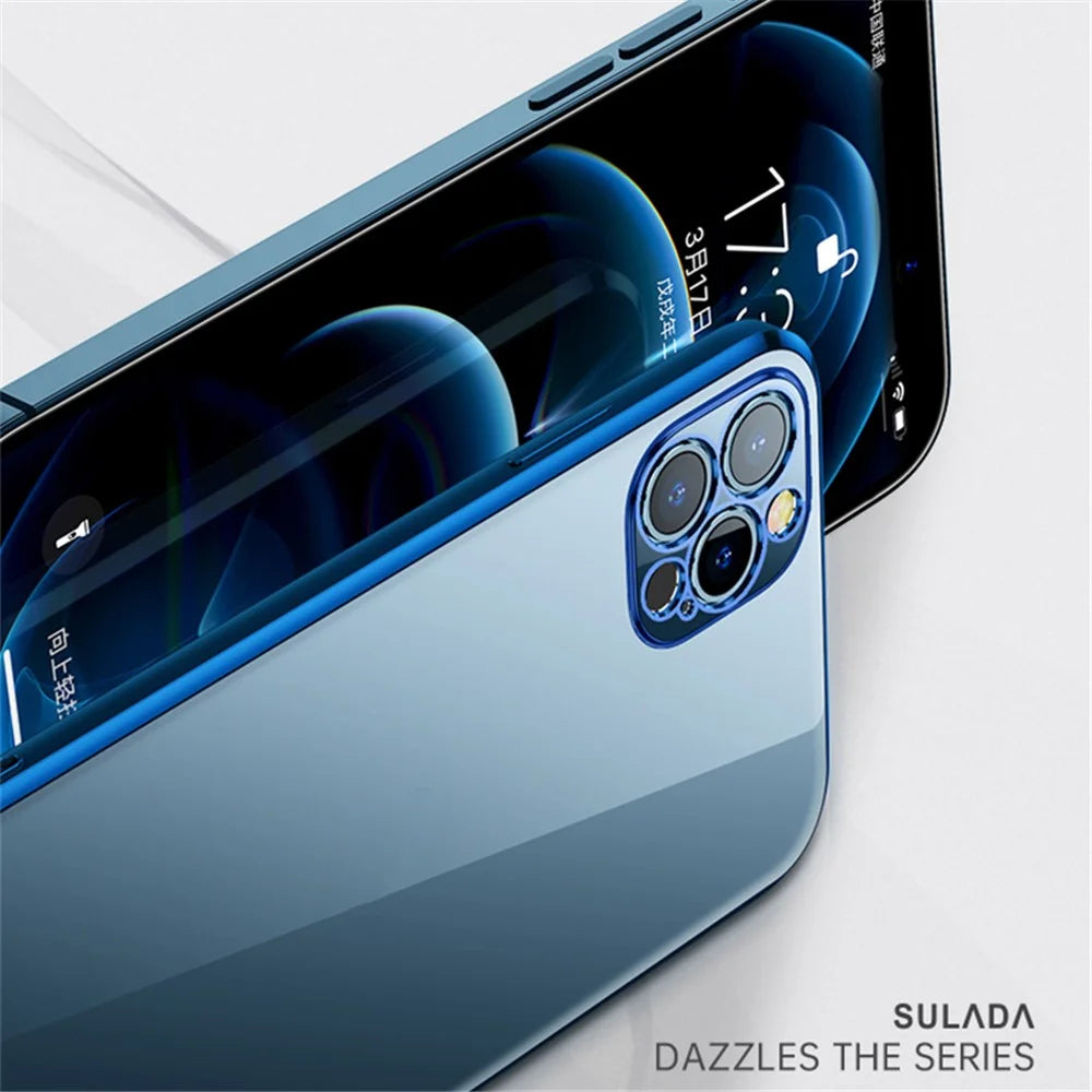 SULADA All-round Protective Electroplating Case Scratch-proof Back Cover Shell for iPhone 13 6.1 inch - Silver - 6
