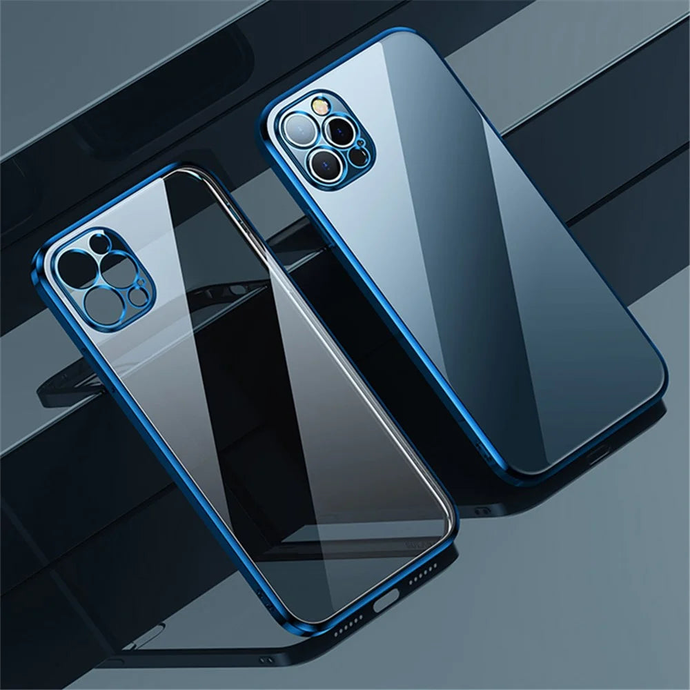 SULADA Colorful Dazzling Electroplating TPU Phone Back Case for iPhone 13 Pro Max - Blue - 1