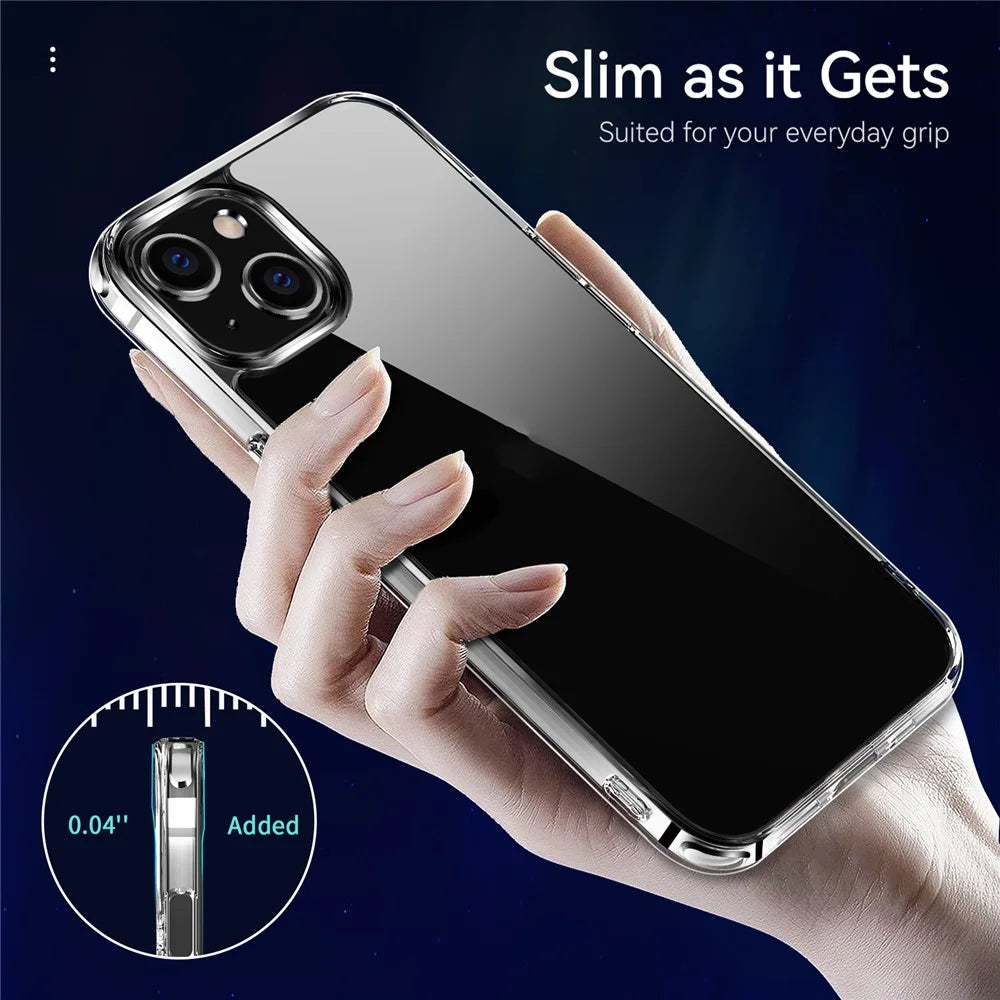 Rugged TPU Shock-Absorption Bumper + Clear PC Back Anti-Drop Cover for iPhone 13 mini 5.4 inch - 2