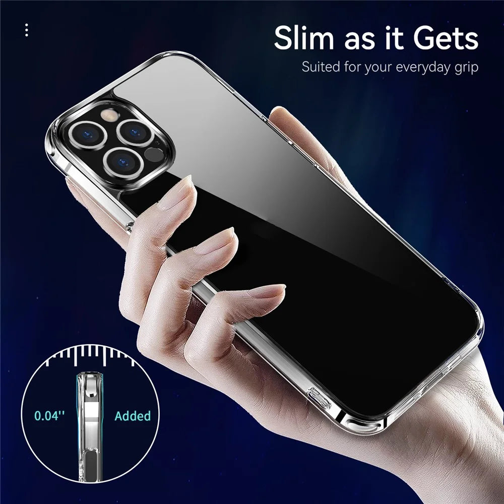 Hybrid Hard PC Back + Soft TPU Bumper Slim Crystal Clear Phone Case for iPhone 12 / 12 Pro 6.1 inch - 4