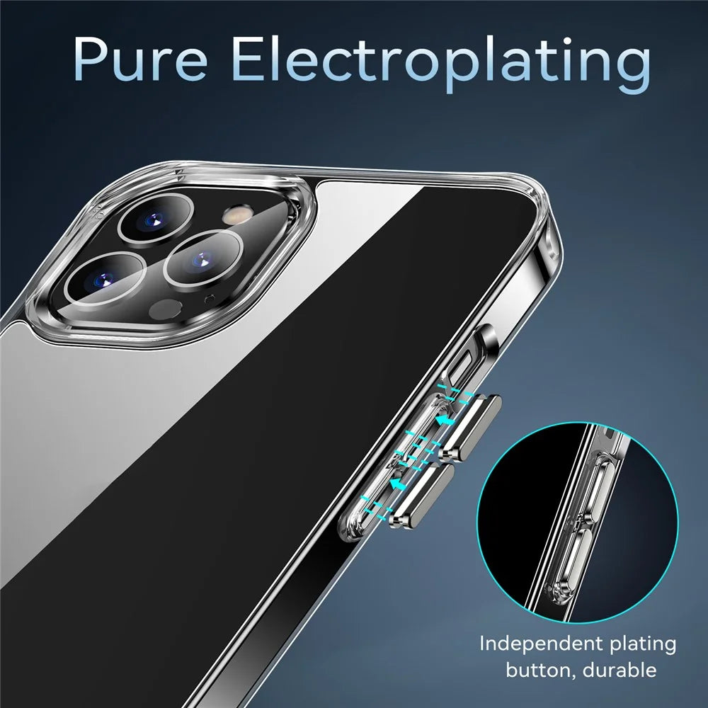 Hybrid Hard PC Back + Soft TPU Bumper Slim Crystal Clear Phone Case for iPhone 12 / 12 Pro 6.1 inch - 5