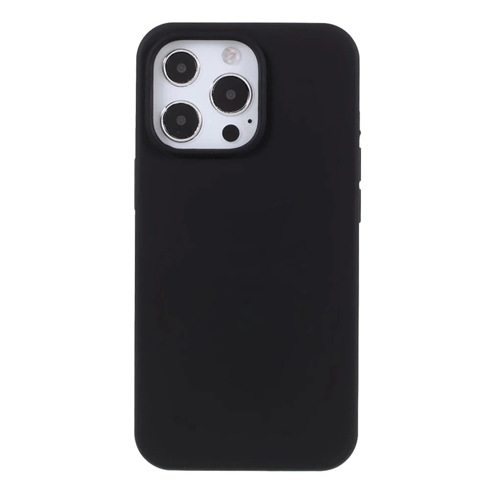 Solid Silicone Silky-Soft Touch Full-Body Protection Shockproof Cover with Soft Microfiber Lining for iPhone 13 Pro 6.1 inch - Black - 2
