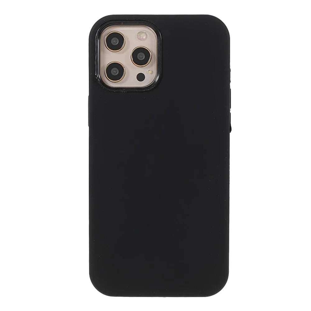 Soft Solid Silicone Slim Fit Full-Body Shockproof Protective Phone Case for iPhone 12 / 12 Pro 6.1 inch - Black - 2