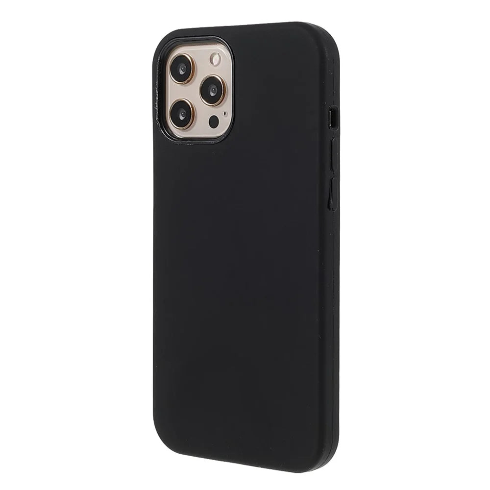 Soft Touch Solid Silicone Full-Body Protective Case for iPhone 12 Pro Max 6.7 inch - Black - 3