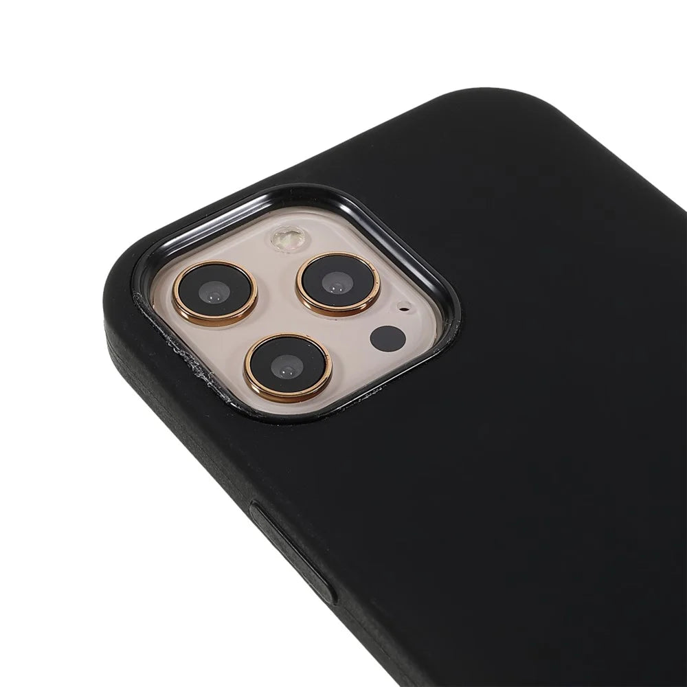 Soft Touch Solid Silicone Full-Body Protective Case for iPhone 12 Pro Max 6.7 inch - Black - 5