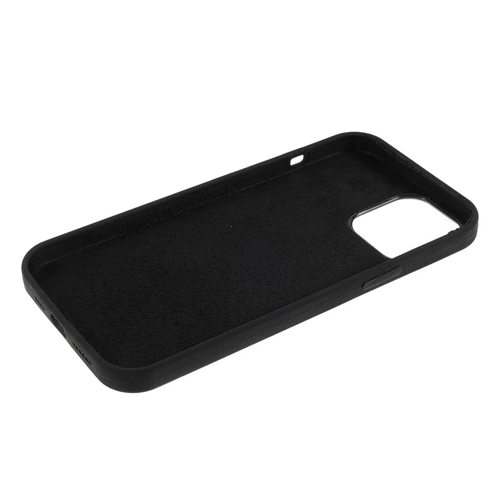Soft Touch Solid Silicone Full-Body Protective Case for iPhone 12 Pro Max 6.7 inch - Black - 6