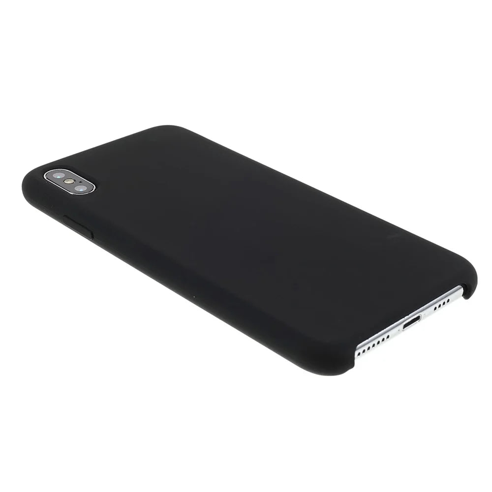 Solid Silicone Shockproof Phone Case with Soft Anti-Scratch Microfiber Lining for iPhone XS Max 6.5 inch - Black - 4