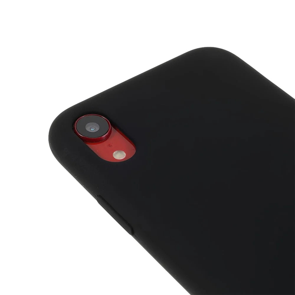 Solid Silicone Silky-Soft Touch Full-Body Protective Case for iPhone XR 6.1 inch - Black - 6