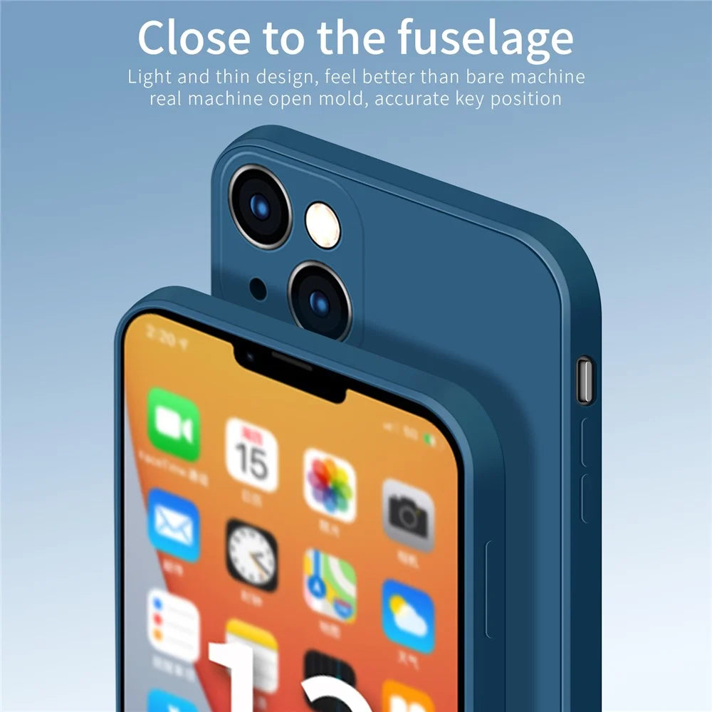 PINWUYO Soft Liquid Silicone Precise Cutouts All-Around Protective Phone Case for iPhone 13 mini 5.4 inch - Black - 6