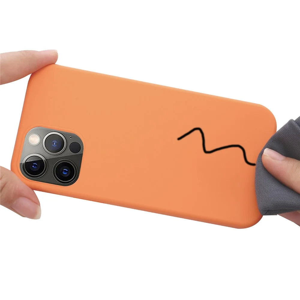 Magnetic Absorption Soft Liquid Silicone Case Compatible with MagSafe Charging Phone Cover for iPhone 13 Pro 6.1 inch - Orange - 5
