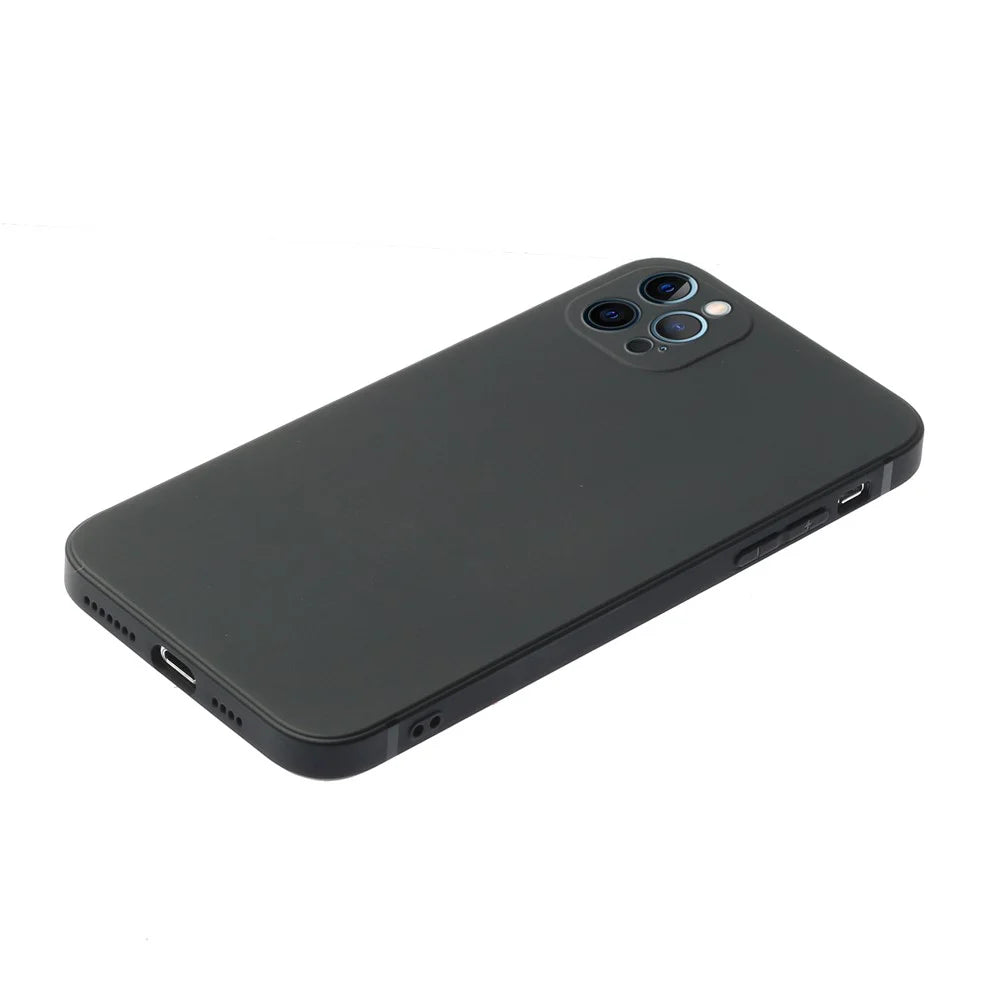 Slim Precise Cutout Ultra Soft TPU Straight Edge Shockproof Protective Case for iPhone 13 Pro Max 6.7 inch - Black - 3