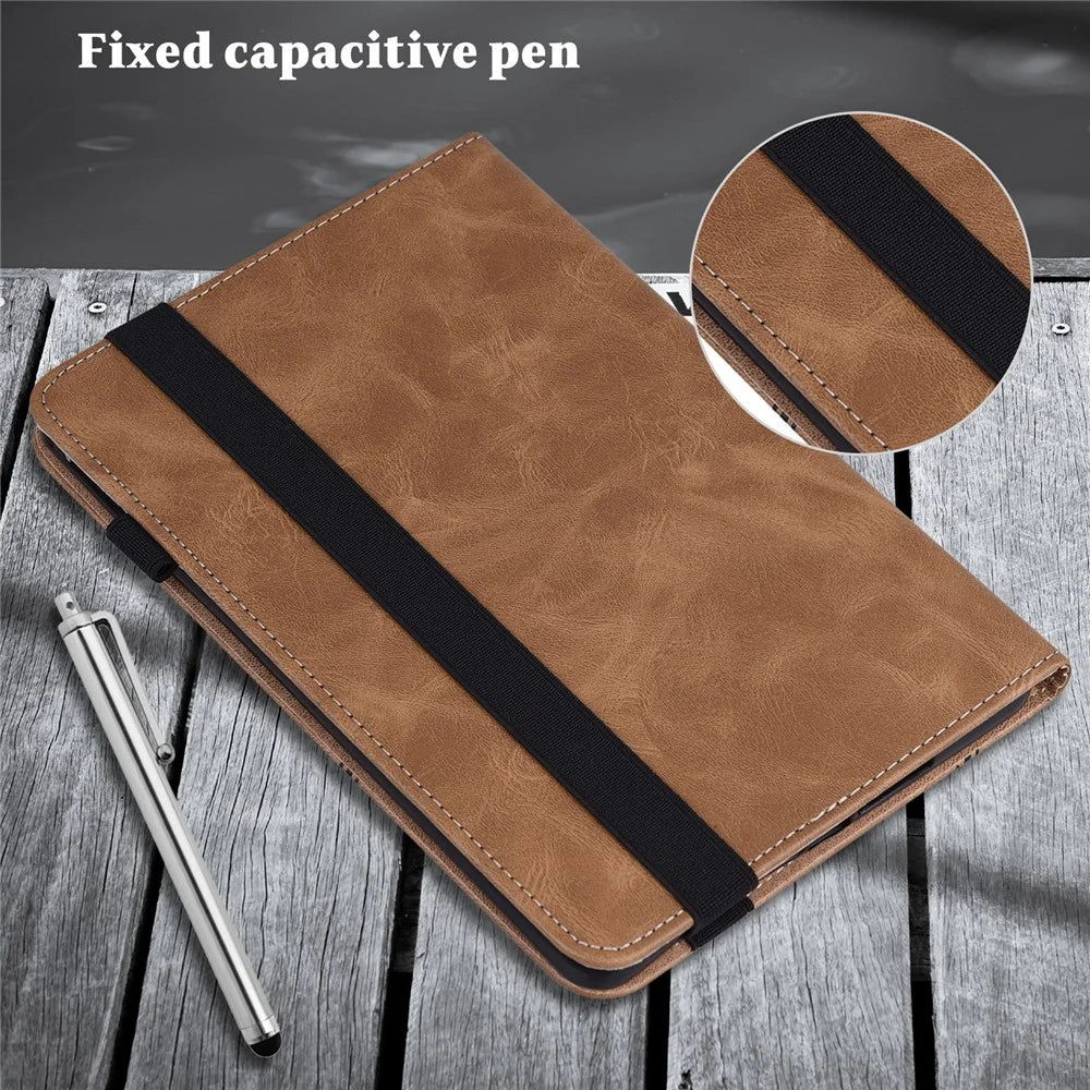 All-Round Shockproof Auto Wake and Sleep Leather Tablet Cover with Stand Card Slots for iPad mini (2024) / mini (2021) - Brown - 4