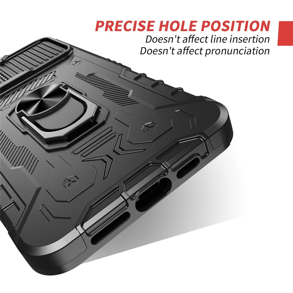 All-round Protection Hard PC + TPU Hybrid Phone Case Cover with Tempered Glass Film Kickstand for iPhone 13 Pro Max 6.7 inch - Black - 6