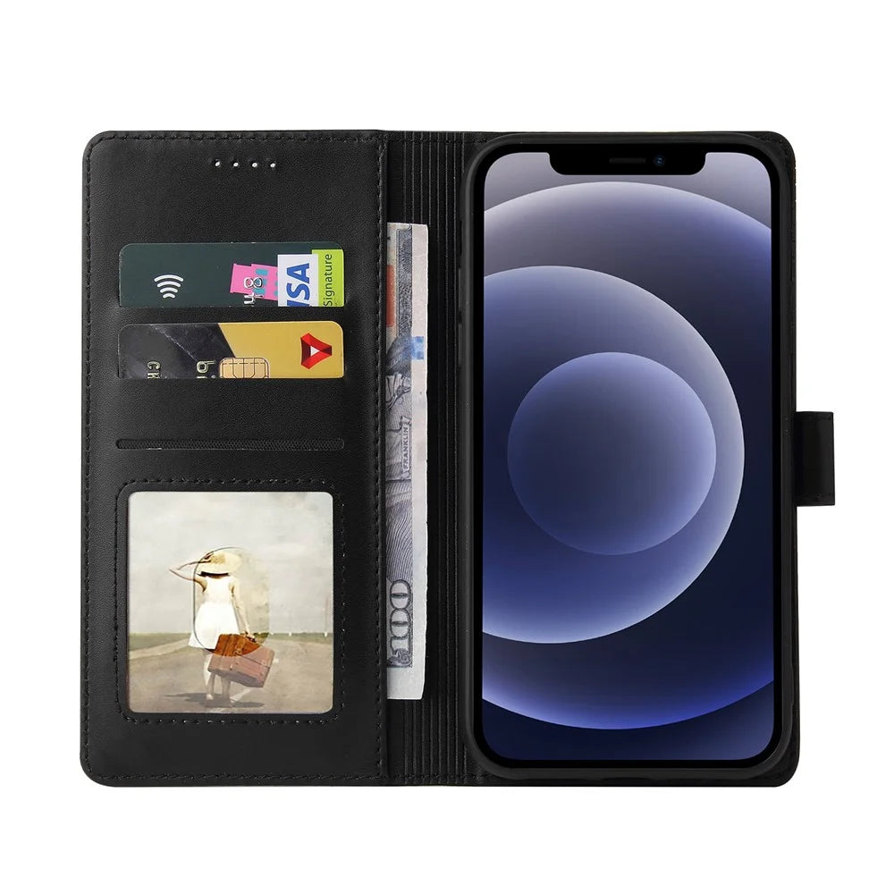 GQ.UTROBE 009 Series Full Protection Leather Phone Wallet Cover Shell for iPhone 12 Pro / iPhone 12 6.1 inch - Black - 4