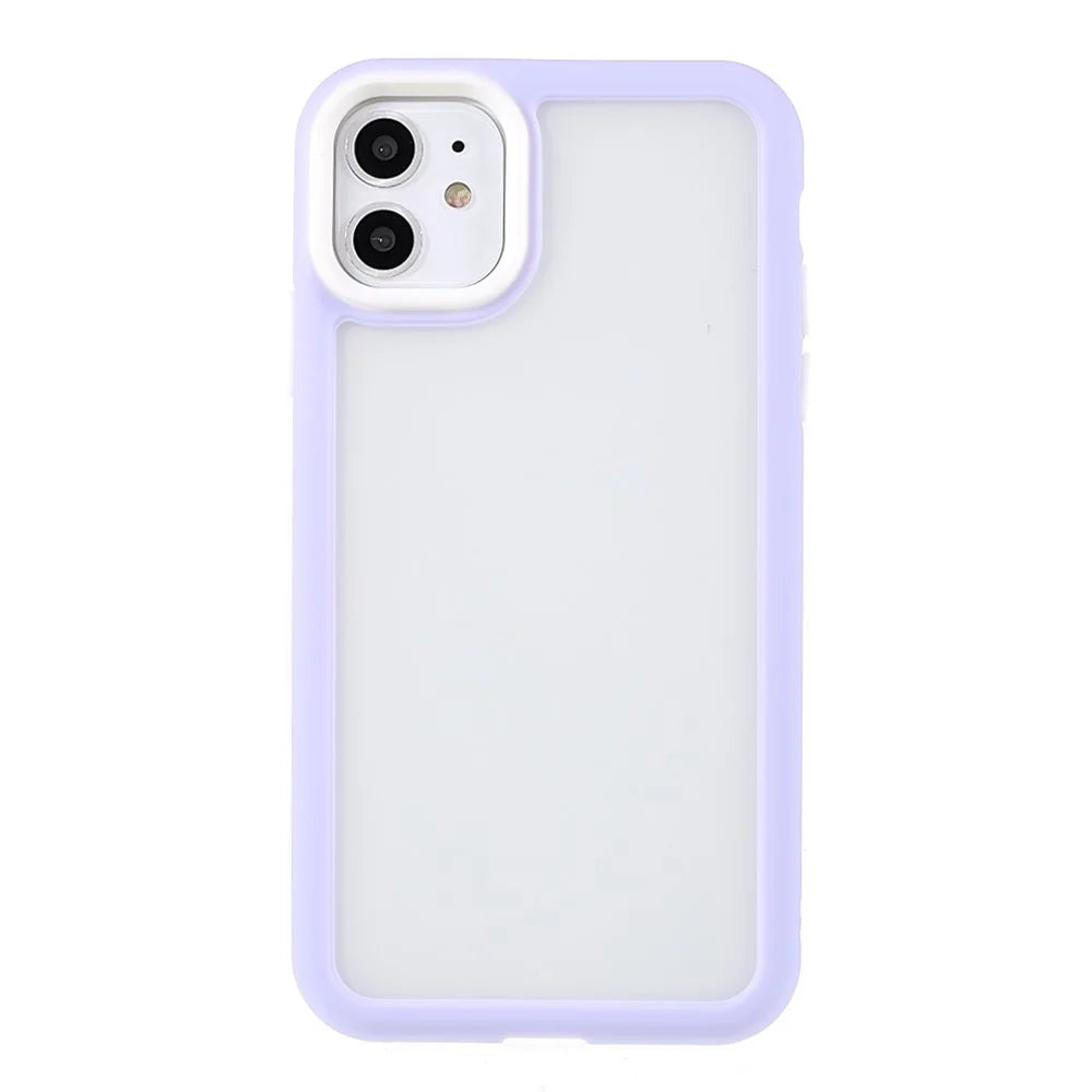 TPU + Matte Acrylic Dual-layer Protection Stylish Cell Phone Protective Cover Case for iPhone 11 6.1 inch - Light Purple - 2