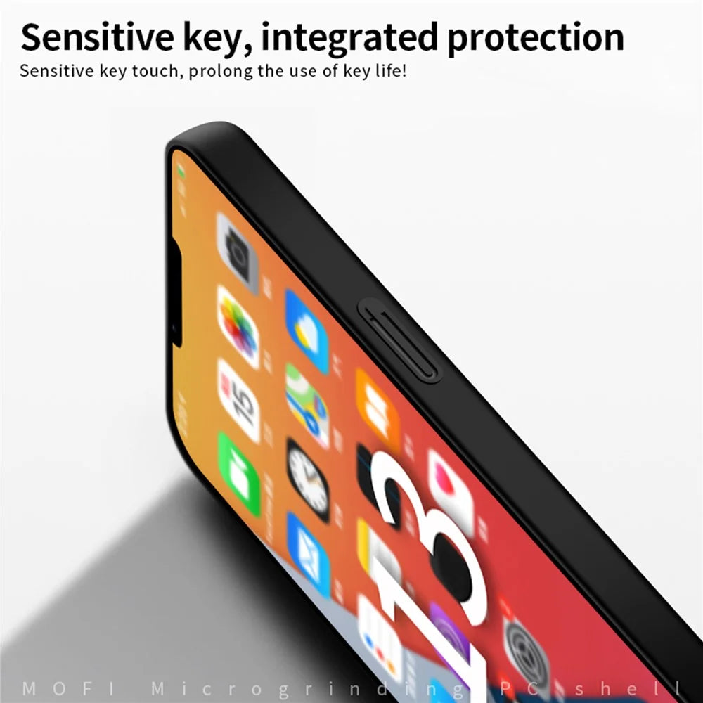 MOFI Shield Slim Frosted Finish Surface Hard Plastic Cell Phone Back Case Protector for iPhone 13 6.1 inch - Black - 2
