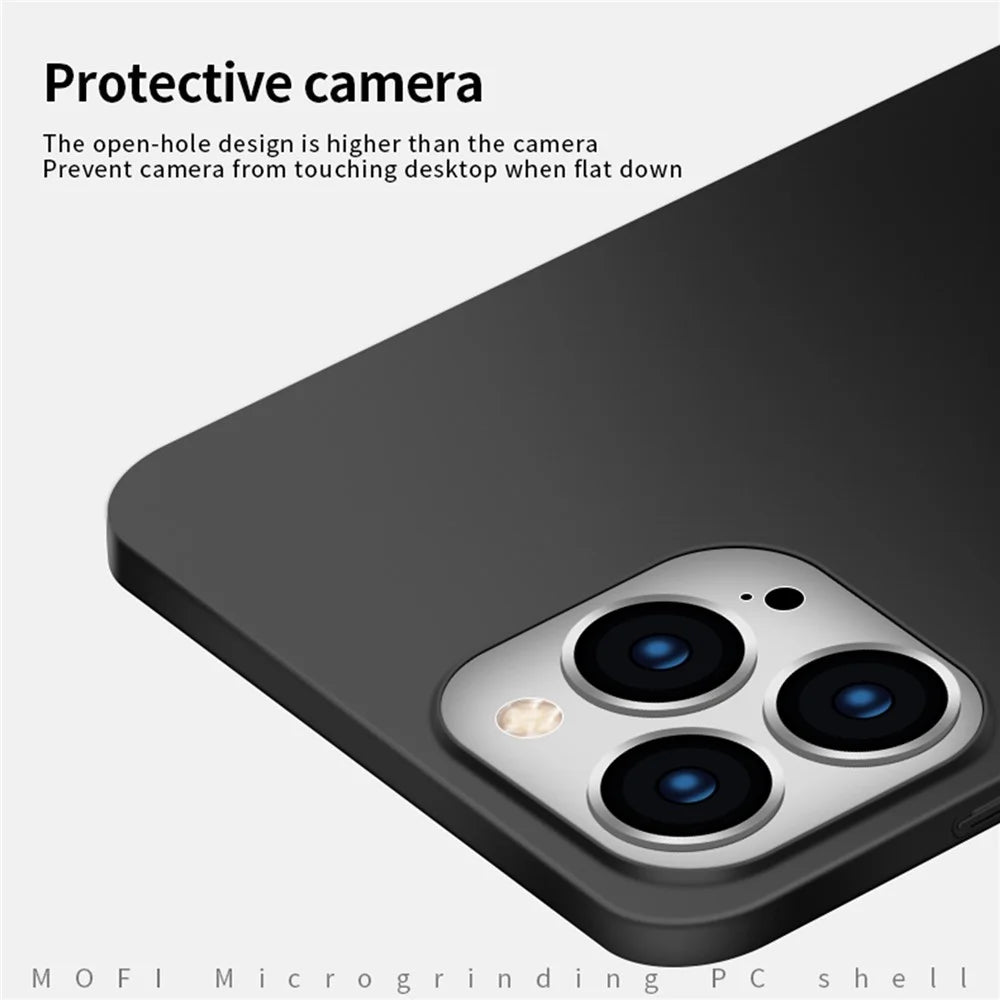 MOFI Shield Slim Frosted Finish Surface Hard Plastic Cell Phone Back Case Protector for iPhone 13 Pro Max 6.7 inch - Gold - 4