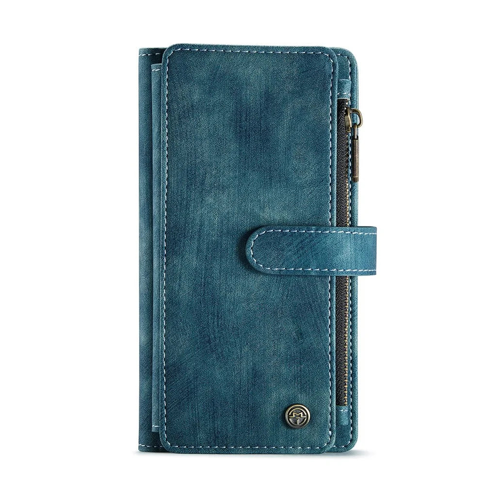 For iPhone XS Max Phone Cases with Strap CASEME C30 Zipper Multiple Card Holder PU Leather Cover - Green - 2