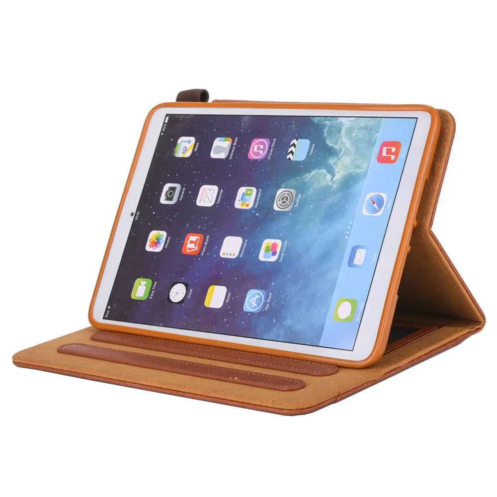 Full Protection PU Leather Stand Wallet Tablet Cover with Auto Sleep / Wake for iPad mini (2024) / mini (2021) - Brown - 4