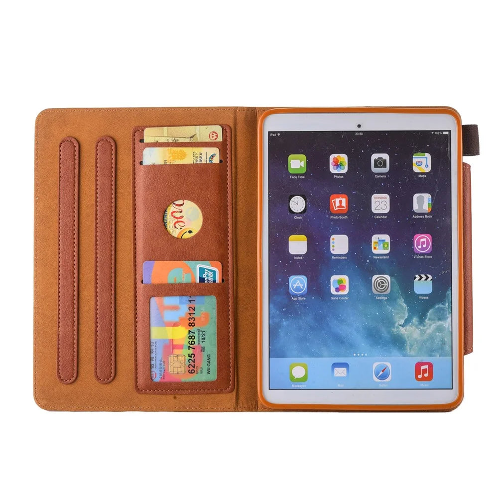 Full Protection PU Leather Stand Wallet Tablet Cover with Auto Sleep / Wake for iPad mini (2024) / mini (2021) - Brown - 5