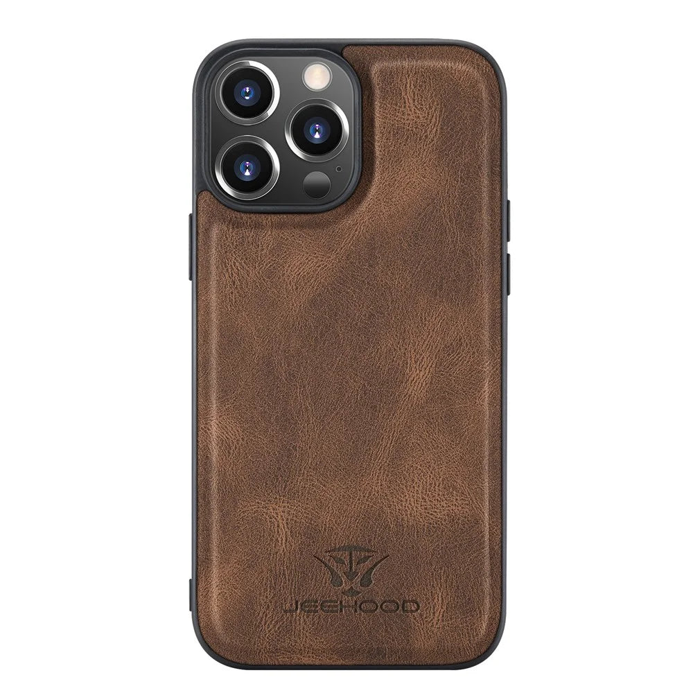 JEEHOOD Stylish Well-protected Shockproof Magnetic Detachable 2-in-1 Hybrid Case with Zippered Wallet Kickstand for iPhone 13 Pro Max 6.7 inch - Brown - 2
