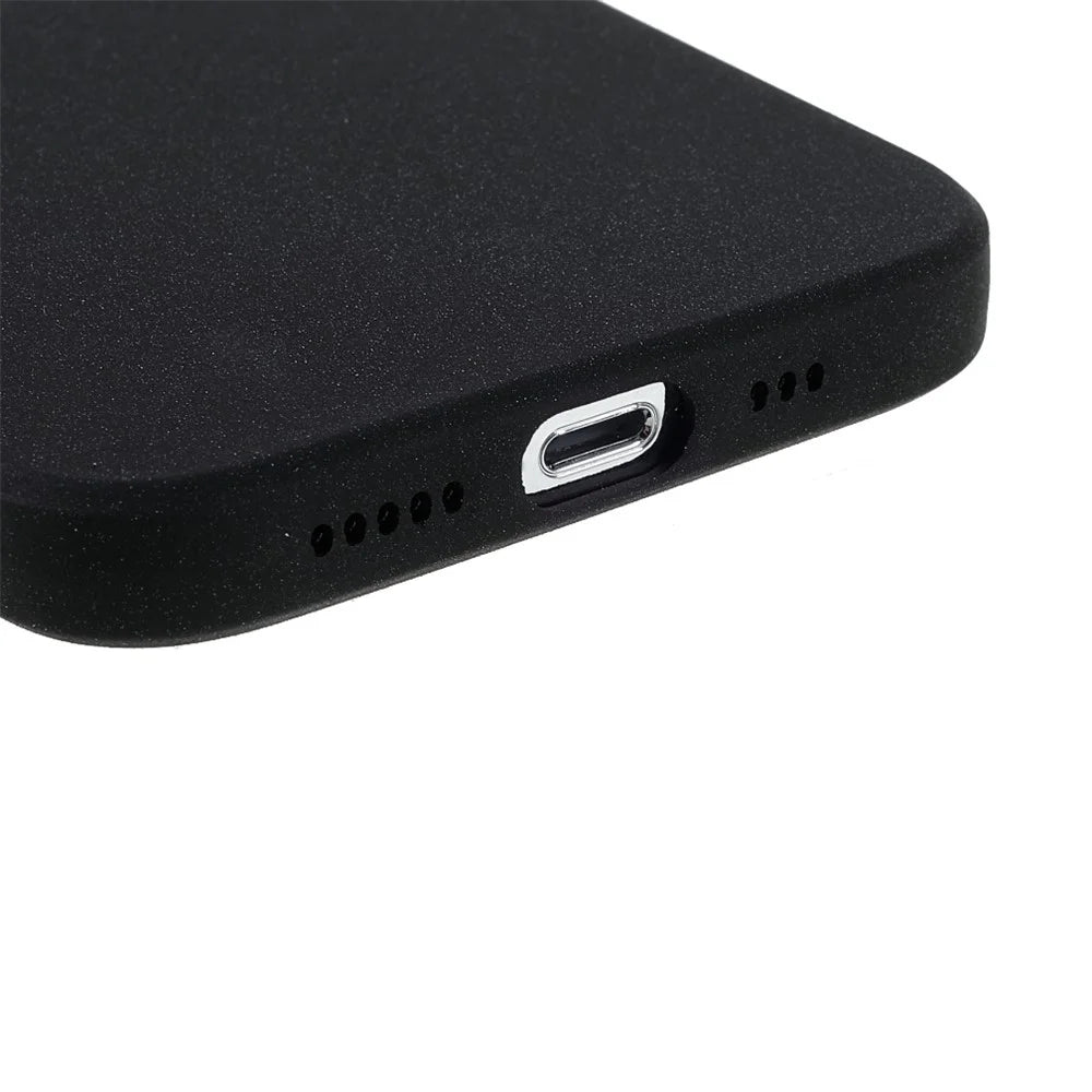 Double-Sided Frosted Wear-Resistant Slim Light TPU Phone Shell for iPhone 13 Pro 6.1 inch - Black - 5